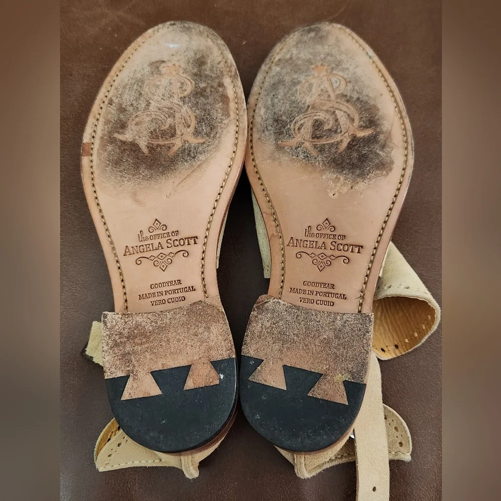 The Office of Angela Scott, Mr Ed Cutout Suede Booties, Beige, Womens, 7.5 37.5 - Picture 6 of 6